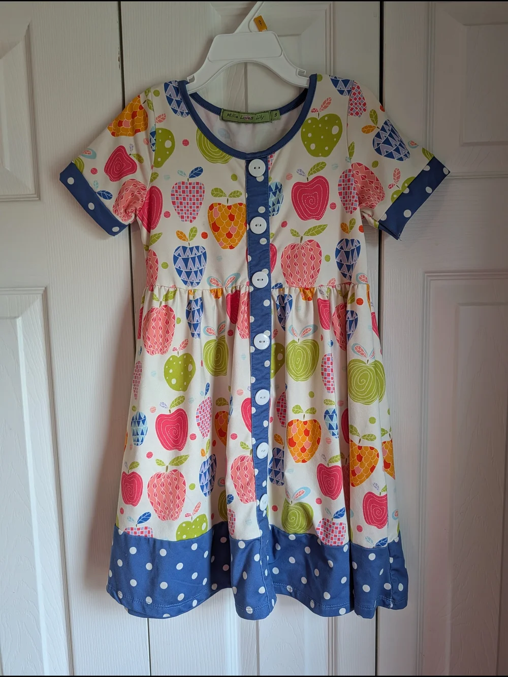 Millie Loves Lily Girls Apple Print Dress